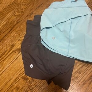 lululemon athletica Women's Shorts - Light Blue and Grey